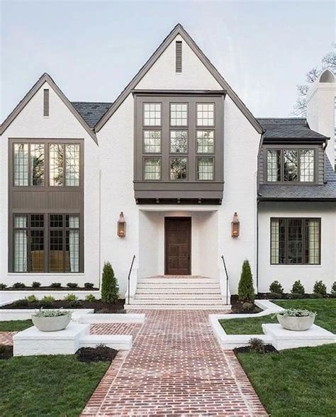 white brick tudor house|tudor house exterior paint ideas.